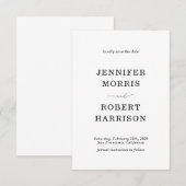 Einfache und klassische Save the Date-Karte Date (Vorne/Hinten)