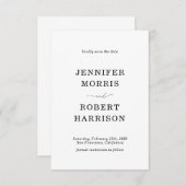 Einfache und klassische Save the Date-Karte Save The Date (Vorne/Hinten)