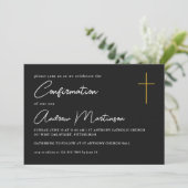 Einfache und klassische Schwarz-Weiß-Bestätigung Einladung (Stehend Vorderseite)