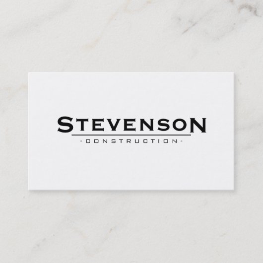 Einfache und klassische Weiße Baufirma Visitenkarte (Vorderseite)