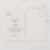 Einfache und kleine Monographie-Hochzeit Sichern S Ankündigungspostkarte (Rückseite)