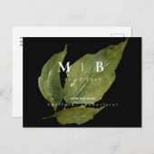 Einfache und leichte Monogramm-Folien Save the Dat Postkarte (Vorne/Hinten)