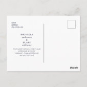 Einfache und leichte Monogramm Schwarz/Weiß Save t Postkarte (Rückseite)