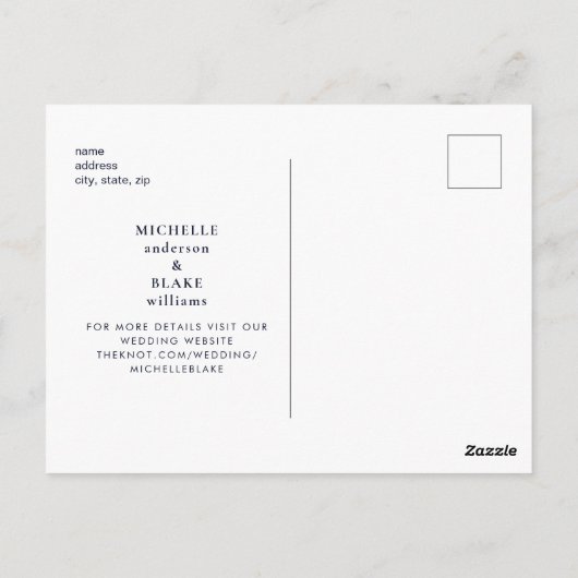 Einfache und leichte Monogramm Schwarz/Weiß Save t Postkarte (Rückseite)