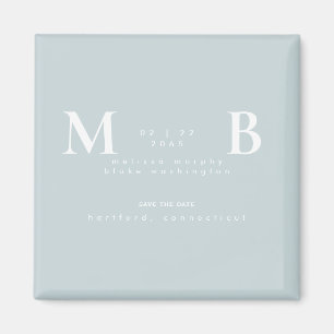 Einfache und leichte Monogramm Winterblau Save the Magnet