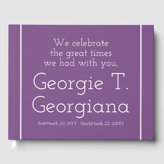 Einfache und liebenswerte Beerdigung/Gästebuch Gästebuch (Vorderseite)