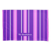 Einfache und Lila Streifen in Weiß und Rosa Kissenbezug (Vorderseite)