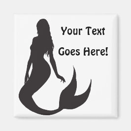 Einfache und lustige Mermaid-Silhouette Magnet