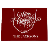 Einfache und lustige personalisierte Weihnachten Große Geschenktüte (Vorderseite)