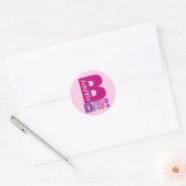 Einfache und lustige Pink Happy Bday Round Sticker (Umschlag)