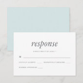 Einfache und minimale Blue Wedding Rsvp Reaktion Karte (Vorne/Hinten)