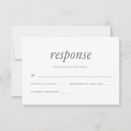 Einfache und minimale Blue Wedding Rsvp Reaktion Karte