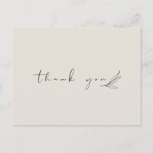 Einfache und minimale Dankeschön Card Postkarte (Vorderseite)