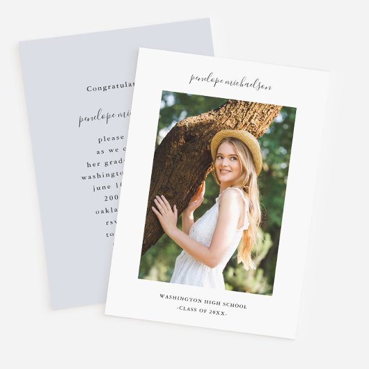 Einfache und minimale Foto Graduation Party Einladung