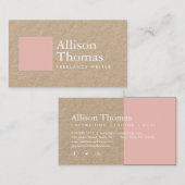 Einfache und minimale rosa Stelle auf Kraft Visitenkarte (Vorne/Hinten)