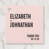 Einfache und minimale rosa Typografie Hochzeit Vie Geschenkanhänger (Vorderseite)