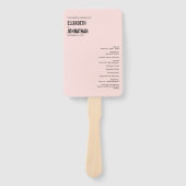 Einfache und minimale rosa Typografie Hochzeitspro Fächer (Vorderseite)