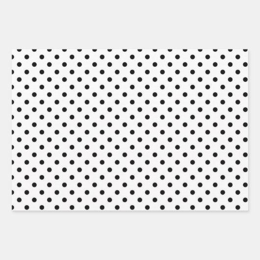 einfache und minimale schwarzweiße Polka-Punkte Geschenkpapier Set (Vorderseite 2)