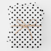 einfache und minimale schwarzweiße Polka-Punkte Geschenkpapier Set (Beispiel)