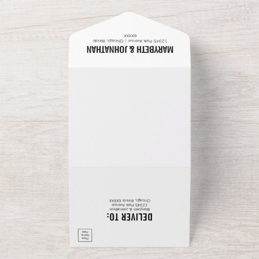 Einfache und minimale Typografie All In One Einladung (Außenbereich)