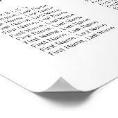 Einfache und minimale Typografie für Hochzeitssitz Poster (Ecke)