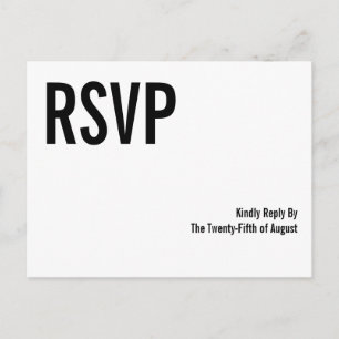 Einfache und minimale Typografie Hochzeit RSVP Pos Einladungspostkarte