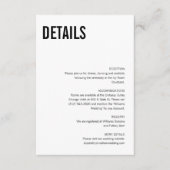 Einfache und minimale Typografie-Hochzeitdetails Begleitkarte (Vorderseite)