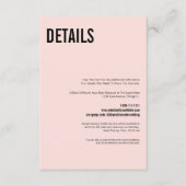 Einfache und minimale Typografie-Hochzeitdetails Begleitkarte (Vorderseite)