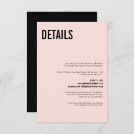 Einfache und minimale Typografie-Hochzeitdetails Begleitkarte