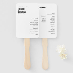 Einfache und minimale Typografie-Hochzeitsprogramm Fächer