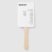 Einfache und minimale Typografie-Hochzeitsprogramm Fächer (Rückseite)