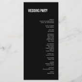 Einfache und minimale Typografie-Hochzeitsprogramm Programm (Rückseite)