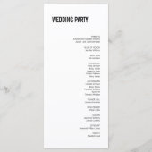 Einfache und minimale Typografie-Hochzeitsprogramm Programm (Rückseite)