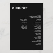 Einfache und minimale Typografie-Hochzeitsprogramm Programm (Rückseite)