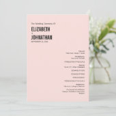 Einfache und minimale Typografie-Hochzeitsprogramm Programm (Stehend Vorderseite)
