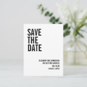 Einfache und minimale Typografie Save the Date Pos Ankündigungspostkarte (Stehend Vorderseite)