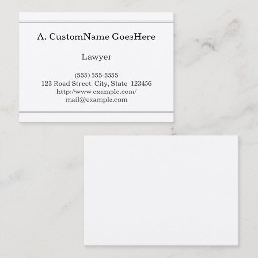 Einfache und Minimalistische Anwaltskarte Visitenkarte (Vorne/Hinten)