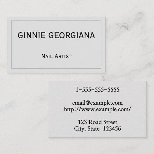 Einfache und Minimalistische Nail Artist Business Visitenkarte (Vorne/Hinten)