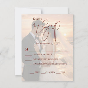 Einfache und minimalistische romantische Strandhoc RSVP Karte