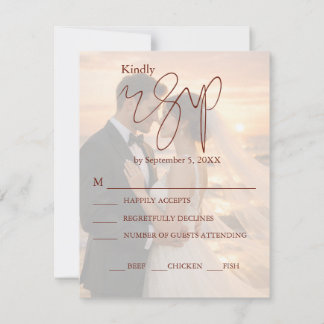Einfache und minimalistische romantische Strandhoc RSVP Karte