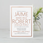 Einfache und MINIMALISTISCHE Typografie Schwarze H Folieneinladung (Stehend vorne)