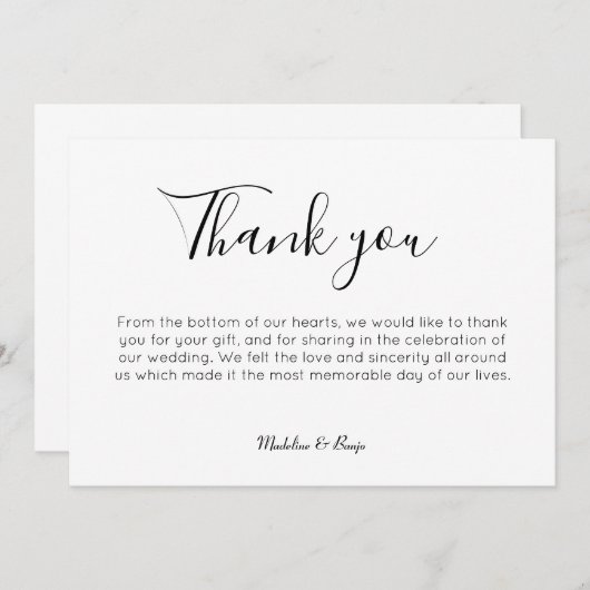 Einfache und Minimalistische Wohnung Dankeschön Ka Dankeskarte (Vorne/Hinten)