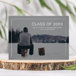 Einfache und moderne Ankündigung des Fotos Abschlu