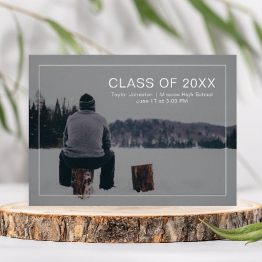 Einfache und moderne Ankündigung des Fotos Abschlu