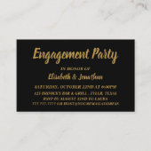 Einfache und moderne Black Gold-Engagement-Party-T Visitenkarte (Vorderseite)