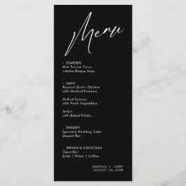 Einfache und moderne Black Wedding Menu Karte