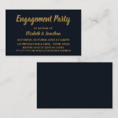 Einfache und moderne Blue/Gold-Engagement-Party-Ti Visitenkarte (Vorne/Hinten)