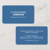 Einfache und moderne Blue Graduate Student Univers Telefonnummerkarte (Vorne/Hinten)