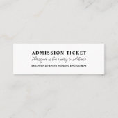 Einfache und moderne Eintrittskarte Mini Visitenkarte (Vorderseite)