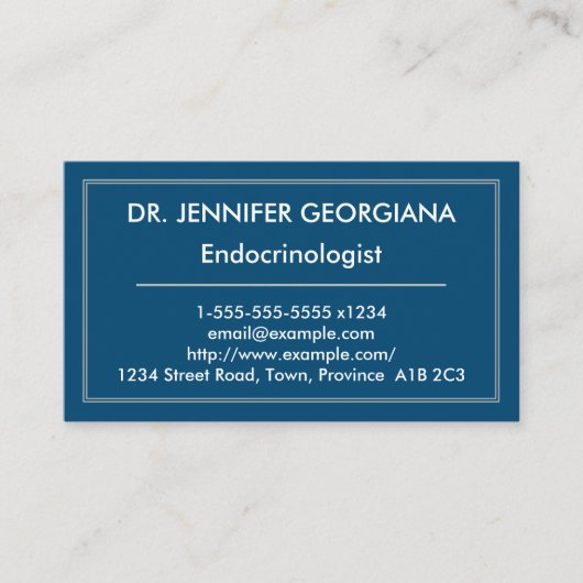 Einfache und moderne Endocrinologist-Visitenkarte Visitenkarte (Vorderseite)